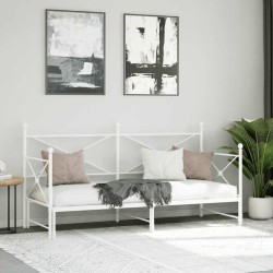Lit de jour avec gigogne sans matelas blanc 75x190 cm 