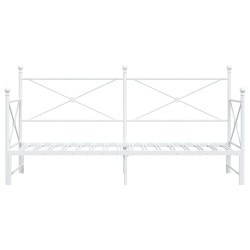 Lit de jour avec gigogne sans matelas blanc 75x190 cm 