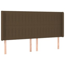 Tête de lit avec oreilles Marron foncé 183x16x118/128 cm Tissu 