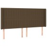 Tête de lit avec oreilles Marron foncé 183x16x118/128 cm Tissu 