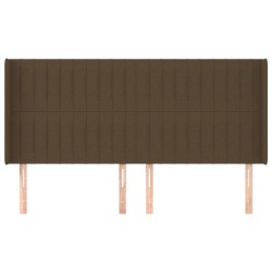 Tête de lit avec oreilles Marron foncé 183x16x118/128 cm Tissu 