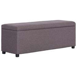 Banc avec compartiment de rangement 116 cm Taupe Polyester 