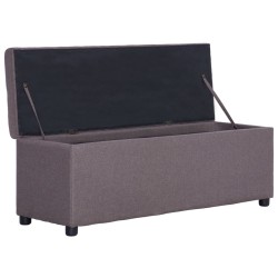 Banc avec compartiment de rangement 116 cm Taupe Polyester 