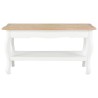 Table basse Blanc et marron 87,5x42x44 cm Bois de pin massif 