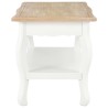 Table basse Blanc et marron 87,5x42x44 cm Bois de pin massif 
