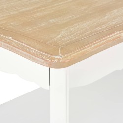 Table basse Blanc et marron 87,5x42x44 cm Bois de pin massif 