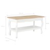 Table basse Blanc et marron 87,5x42x44 cm Bois de pin massif 