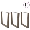 Pieds de table à manger en forme de V 3 pièces Acier naturel 80 x (72-73,3) cm Acier 