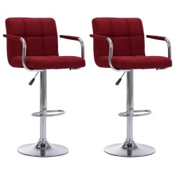 Chaises de bar lot de 2 bordeaux tissu 