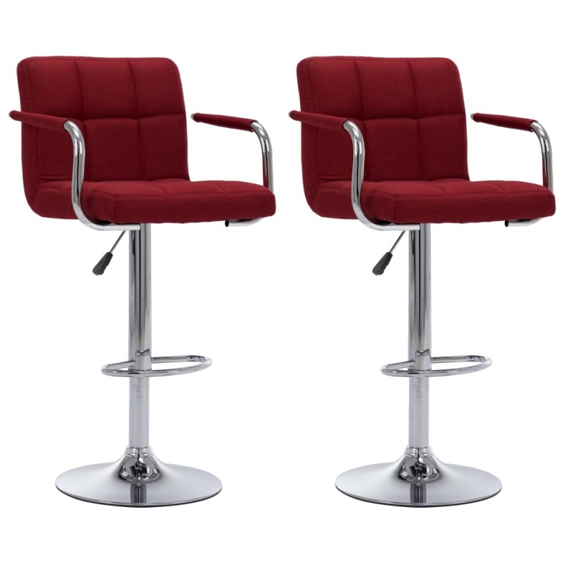 Chaises de bar lot de 2 bordeaux tissu 