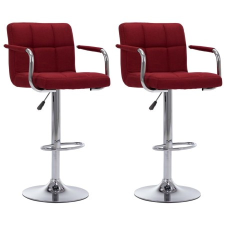 Chaises de bar lot de 2 bordeaux tissu 