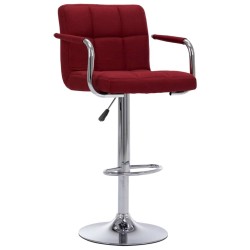 Chaises de bar lot de 2 bordeaux tissu 