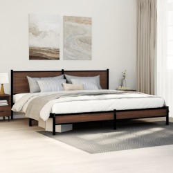 Cadre de lit en métal sans matelas chêne marron 200x200 cm 