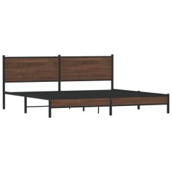 Cadre de lit en métal sans matelas chêne marron 200x200 cm 