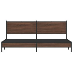 Cadre de lit en métal sans matelas chêne marron 200x200 cm 