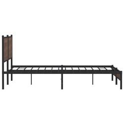 Cadre de lit en métal sans matelas chêne marron 200x200 cm 