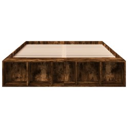 Cadre de lit sans matelas chêne fumé 160x200 cm 