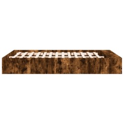 Cadre de lit sans matelas chêne fumé 160x200 cm 