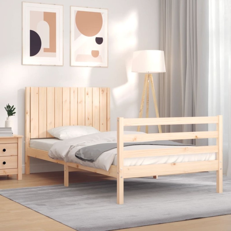 Cadre de lit sans matelas 100x200 cm bois massif 