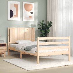 Cadre de lit sans matelas 100x200 cm bois massif 