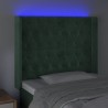 Tête de lit à LED Vert foncé 93x16x118/128 cm Velours  
