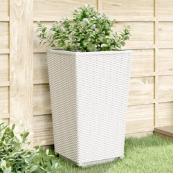 Jardinières 4 pcs blanc 32,5x32,5x57 cm polypropylène 