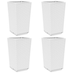 Jardinières 4 pcs blanc 32,5x32,5x57 cm polypropylène 