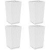 Jardinières 4 pcs blanc 32,5x32,5x57 cm polypropylène 