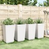 Jardinières 4 pcs blanc 32,5x32,5x57 cm polypropylène 