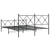 Cadre de lit métal sans matelas avec pied de lit noir 150x200cm 