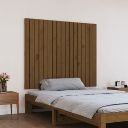 Tête de lit murale Marron miel 108x3x90 cm Bois massif de pin 