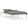 Cadre de lit métal sans matelas blanc 100x190 cm 