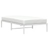 Cadre de lit métal sans matelas blanc 100x190 cm 