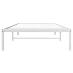 Cadre de lit métal sans matelas blanc 100x190 cm 