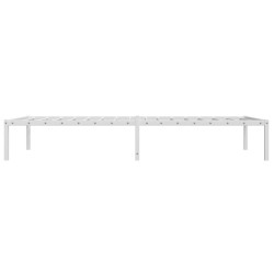 Cadre de lit métal sans matelas blanc 100x190 cm 