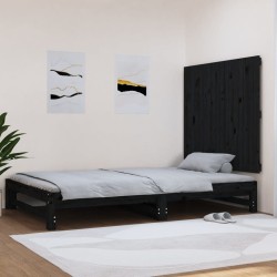 Tête de lit murale Noir 108x3x90 cm Bois massif de pin 