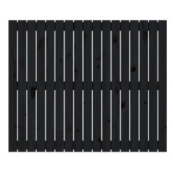 Tête de lit murale Noir 108x3x90 cm Bois massif de pin 