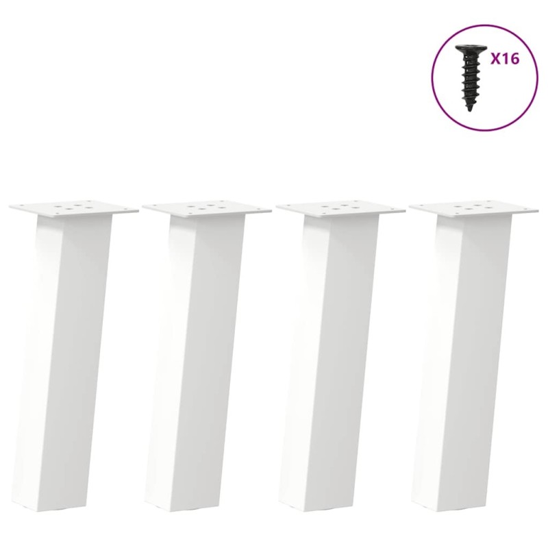 Pieds de table basse 4 pièces Blanc 30 cm Acier 