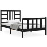 Cadre de lit sans matelas noir 100x200 cm bois massif de pin 
