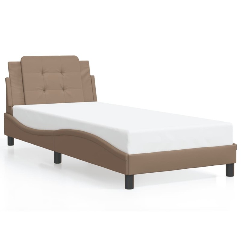 Cadre de lit sans matelas cappuccino 80x200 cm similicuir 