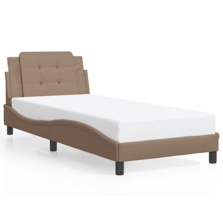 Cadre de lit sans matelas cappuccino 80x200 cm similicuir 