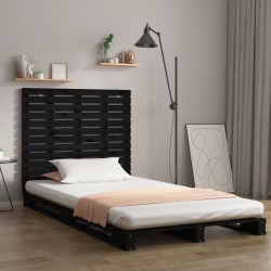 Tête de lit murale Noir 106x3x91,5 cm Bois massif de pin 