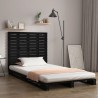 Tête de lit murale Noir 106x3x91,5 cm Bois massif de pin 
