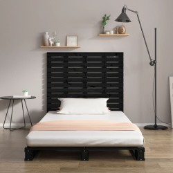 Tête de lit murale Noir 106x3x91,5 cm Bois massif de pin 