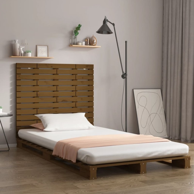 Tête de lit murale Marron miel 106x3x91,5 cm Bois massif de pin Tête de lit murale Marron miel 106x3x91,5 cm Bois massif de pin