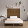 Tête de lit murale Marron miel 106x3x91,5 cm Bois massif de pin 