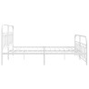 Cadre de lit métal sans matelas et pied de lit blanc 200x200 cm 