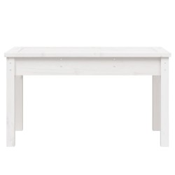 Banc de jardin blanc 80x44x45 cm bois massif de pin 