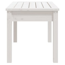 Banc de jardin blanc 80x44x45 cm bois massif de pin 