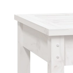 Banc de jardin blanc 80x44x45 cm bois massif de pin 